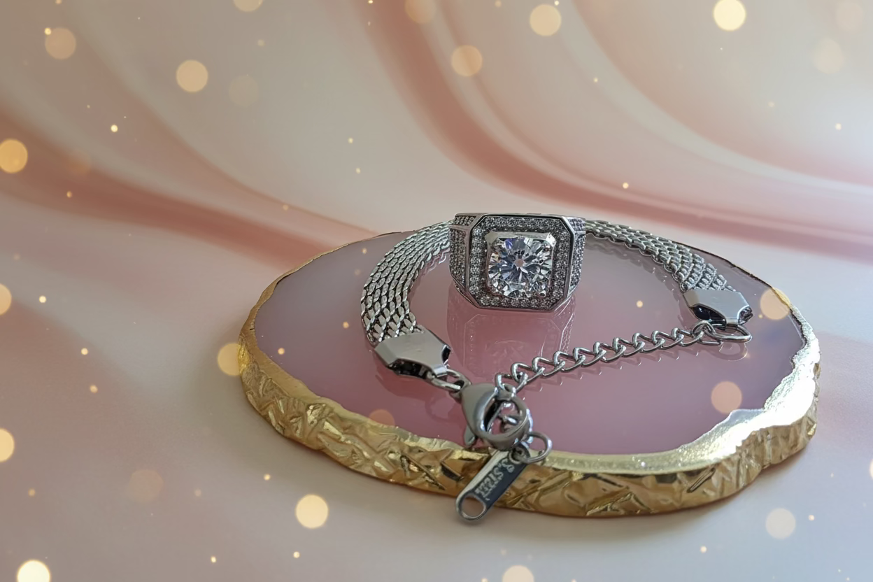 Solitaire 2ct Lab Diamond Moissanite Ring 925 S+ a bracelet as a gift