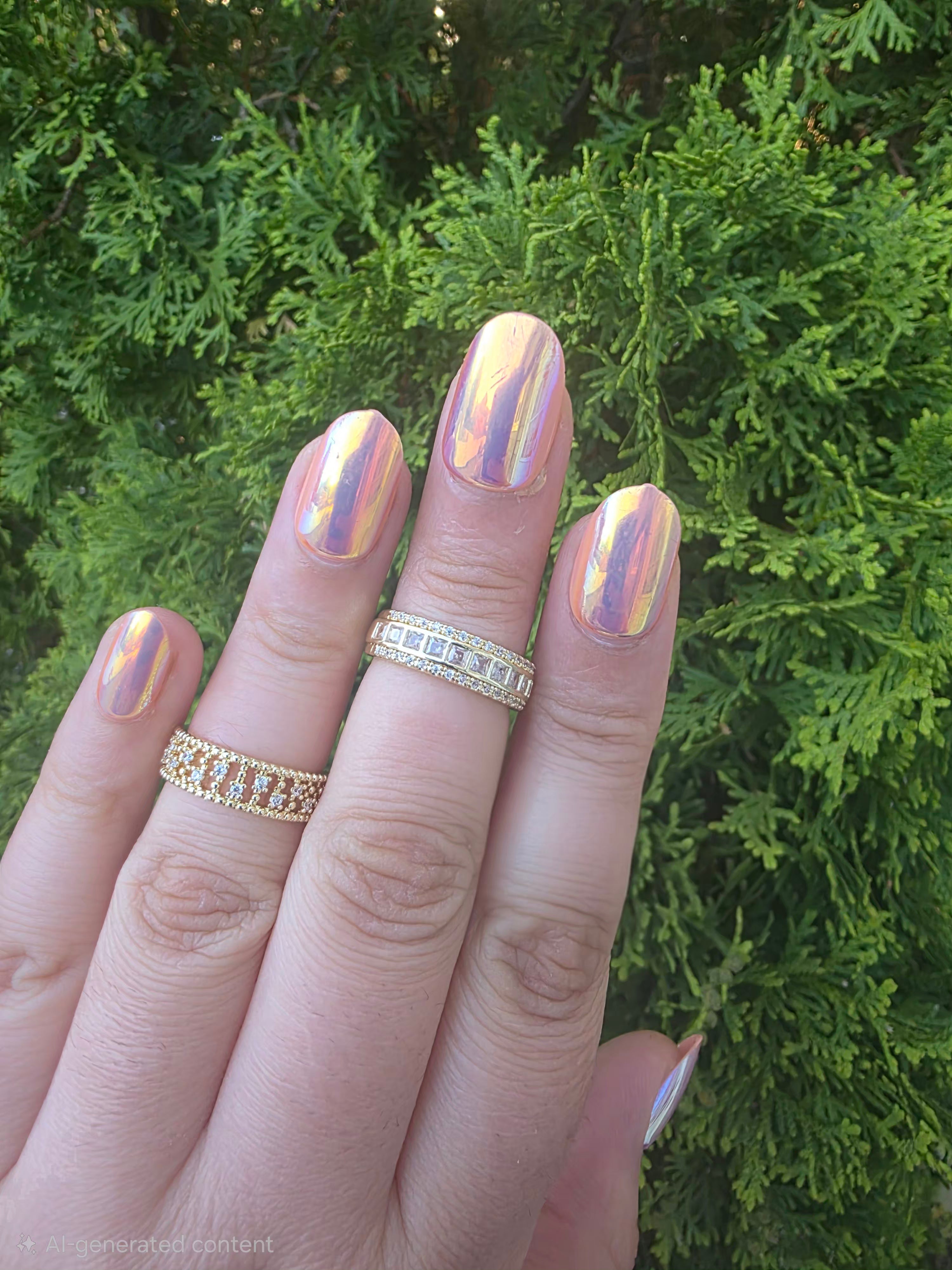 Fashionable Elegant Geometric  2 Rings set