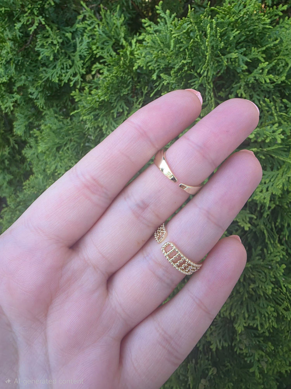 Fashionable Elegant Geometric  2 Rings set