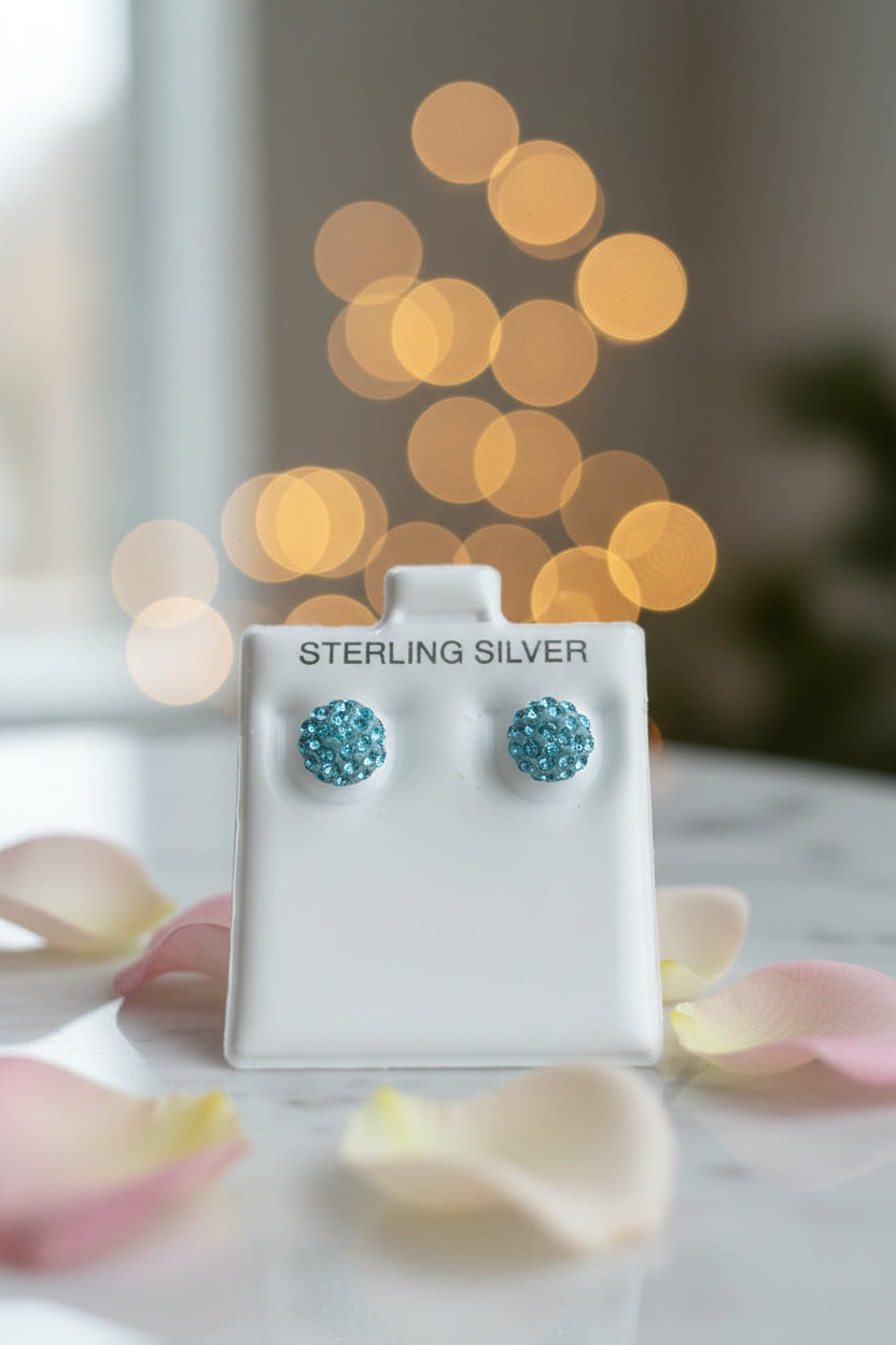 Disco Ball Stud Earrings s925