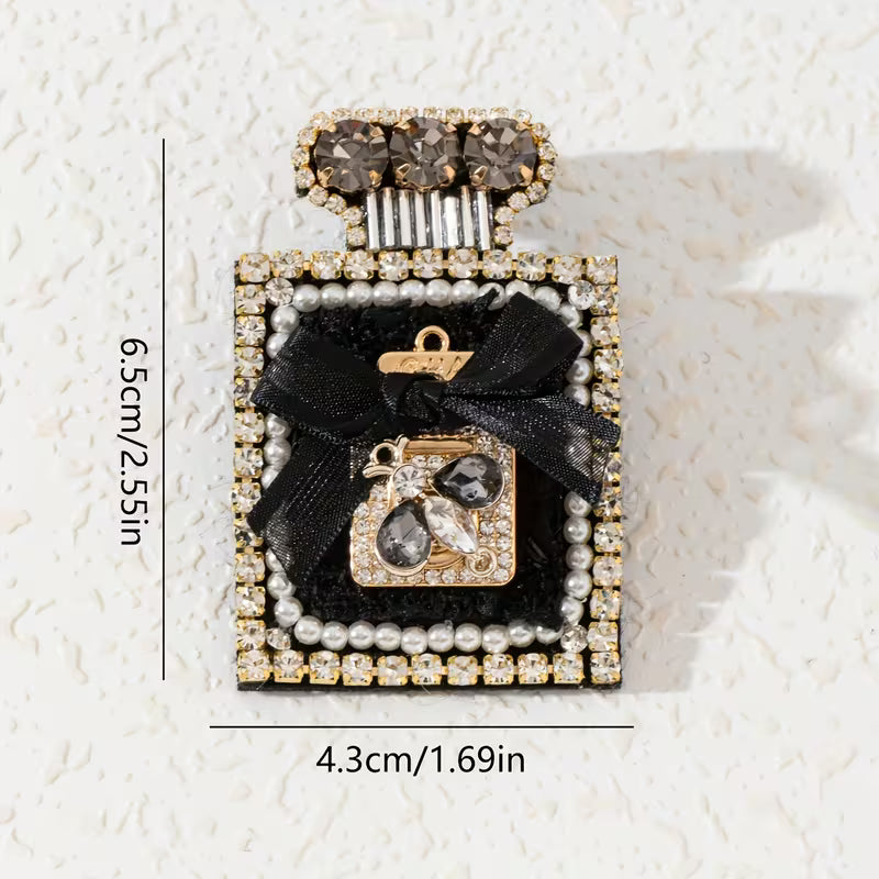 Bejewled Beige Parfume / Bee Bottle Brooch