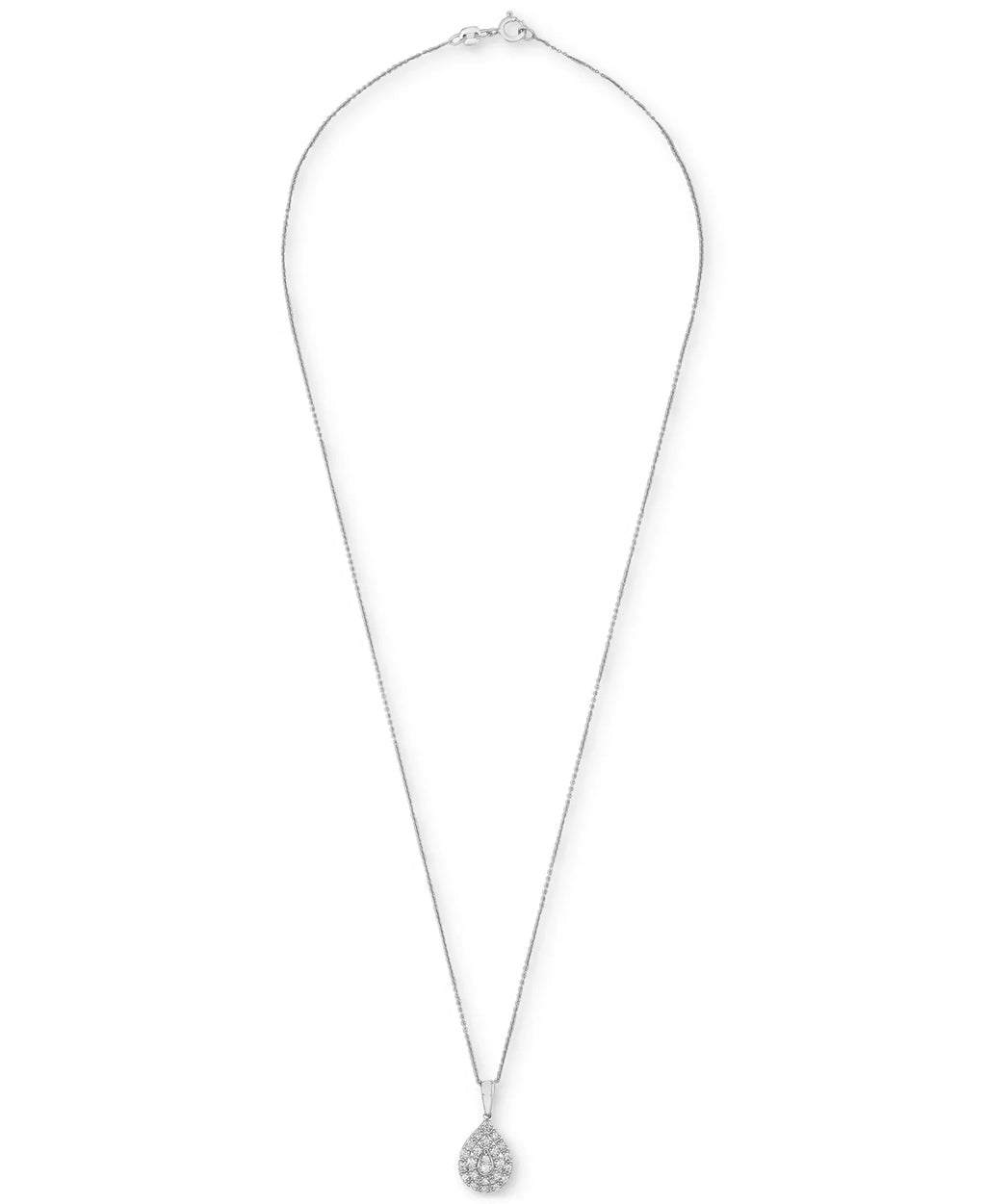 Diamond Teardrop Cluster 18" Pendant Necklace
