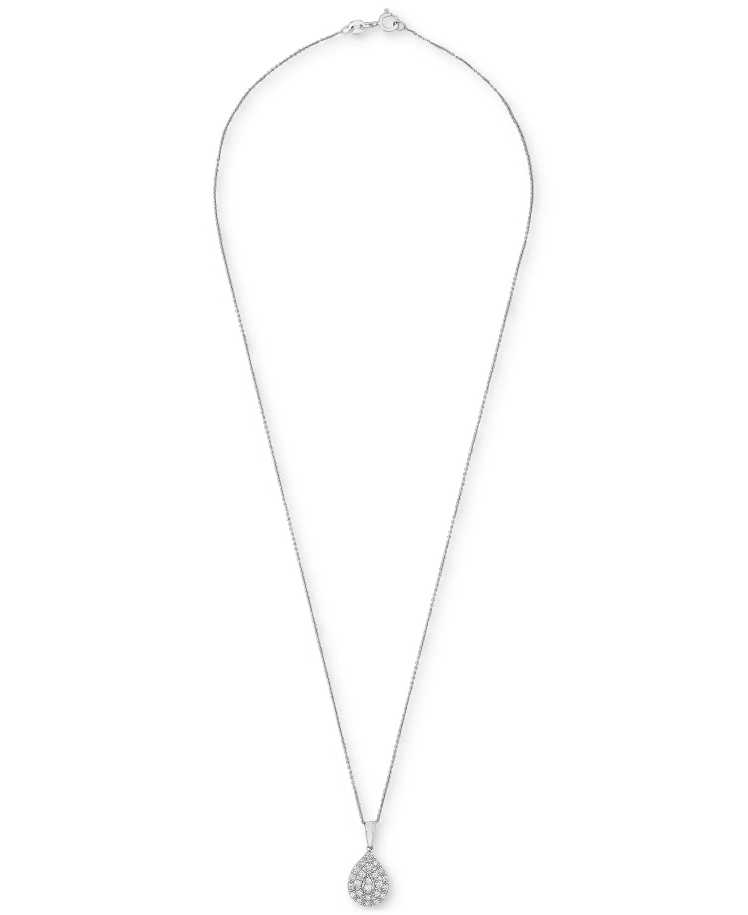 Diamond Teardrop Cluster 18" Pendant Necklace