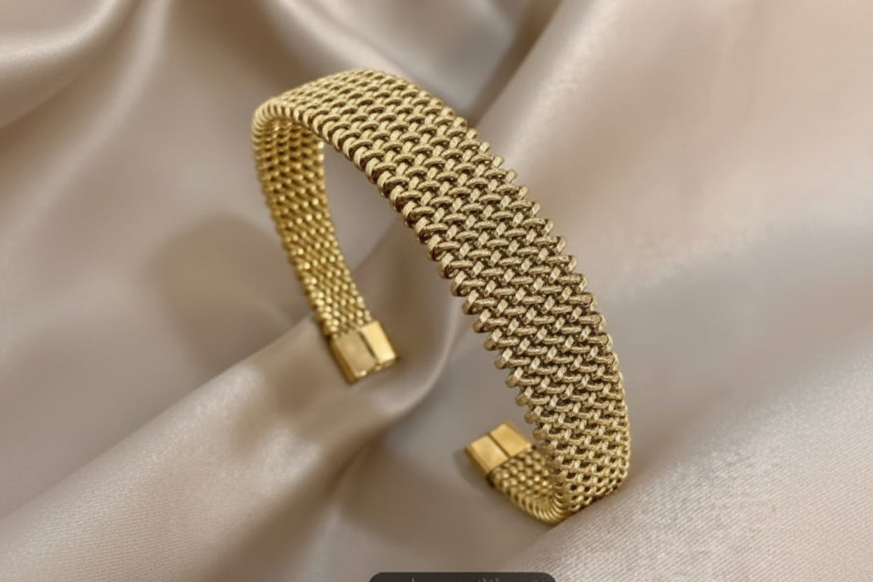 Mesh Open Cuff Bracelet