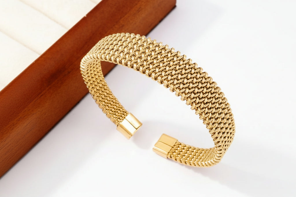 Mesh Open Cuff Bracelet
