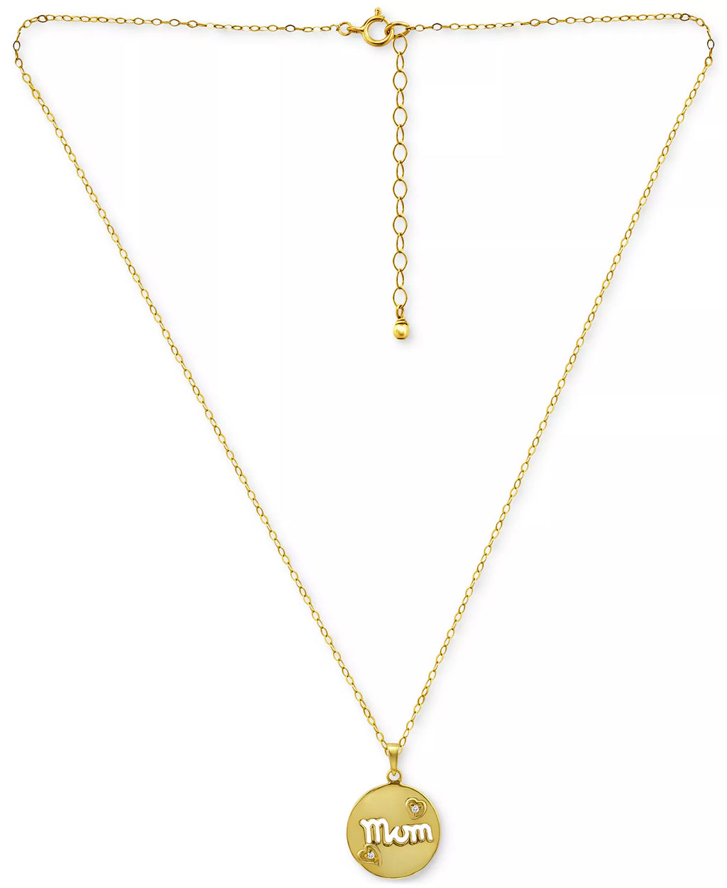 Mom Heart Disc Pendant Necklace