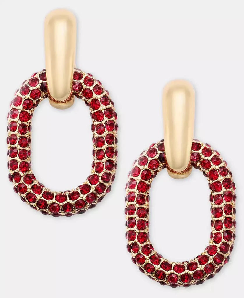 RED Pavé Oval Drop Earrings