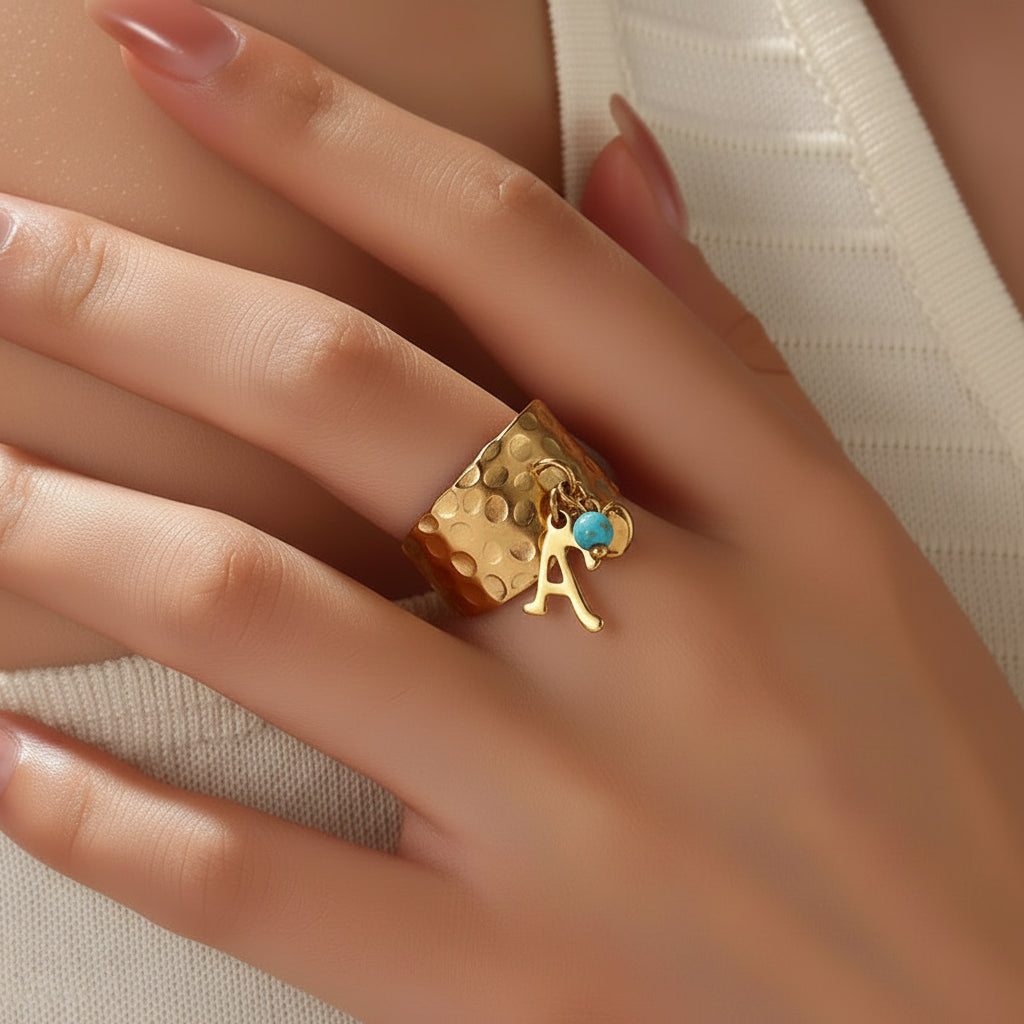 The 'A' Adjustable Letter Ring