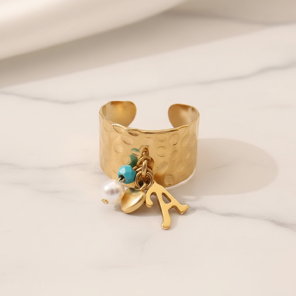 The 'A' Adjustable Letter Ring