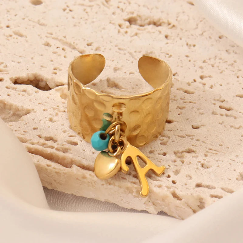 The 'A' Adjustable Letter Ring