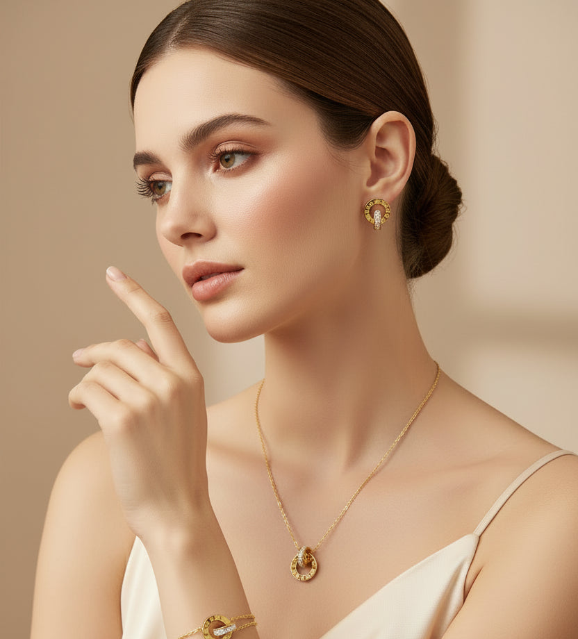 Roman Numeral Jewelry Set