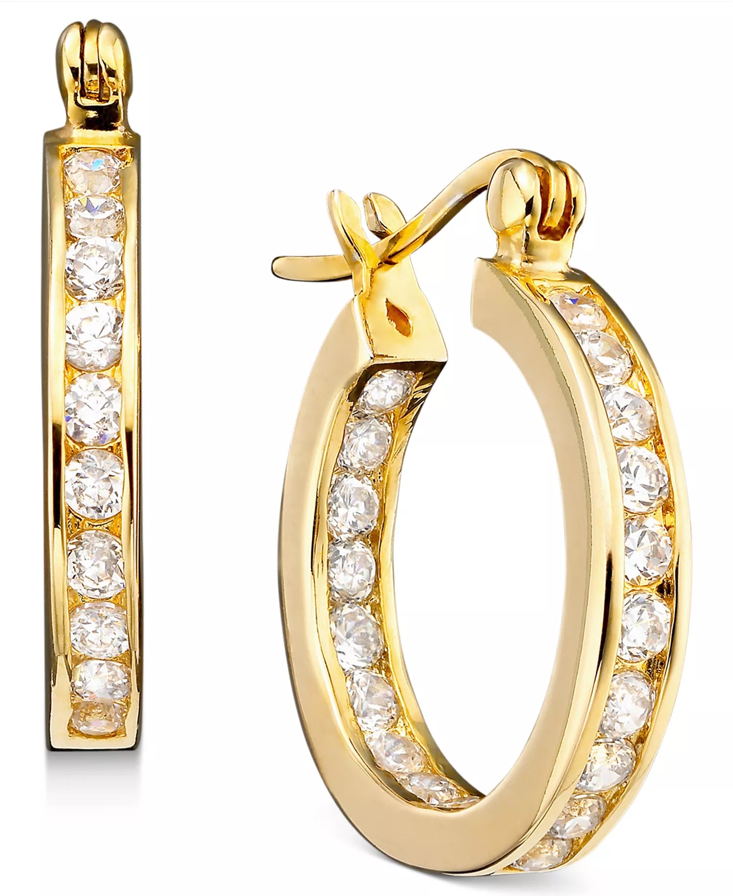 Small Inside Out Hoop Earrings in Sterling Silver, 0.75