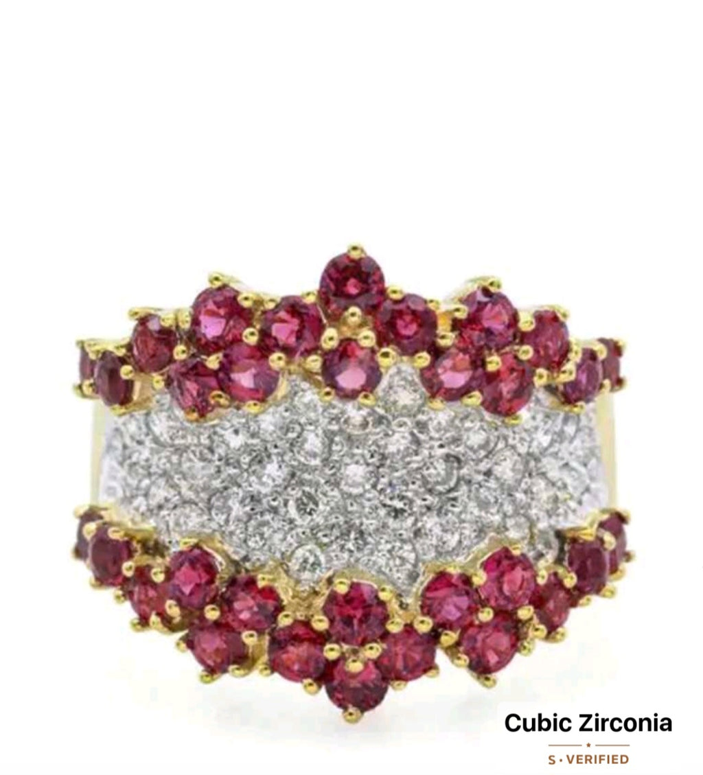 Ring Pink cubic Zirconia Stainless Steel