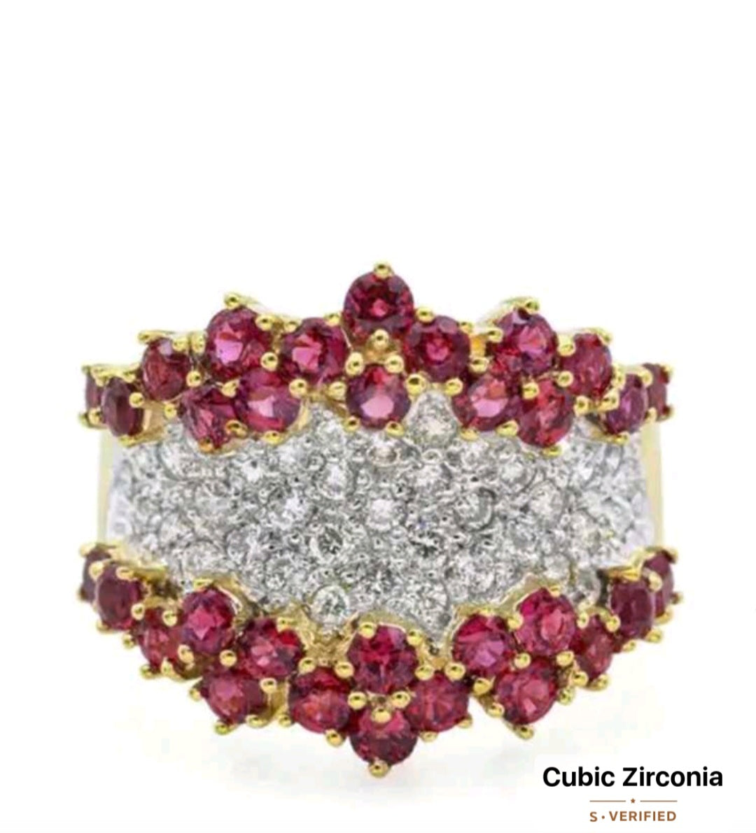 Ring Pink cubic Zirconia Stainless Steel
