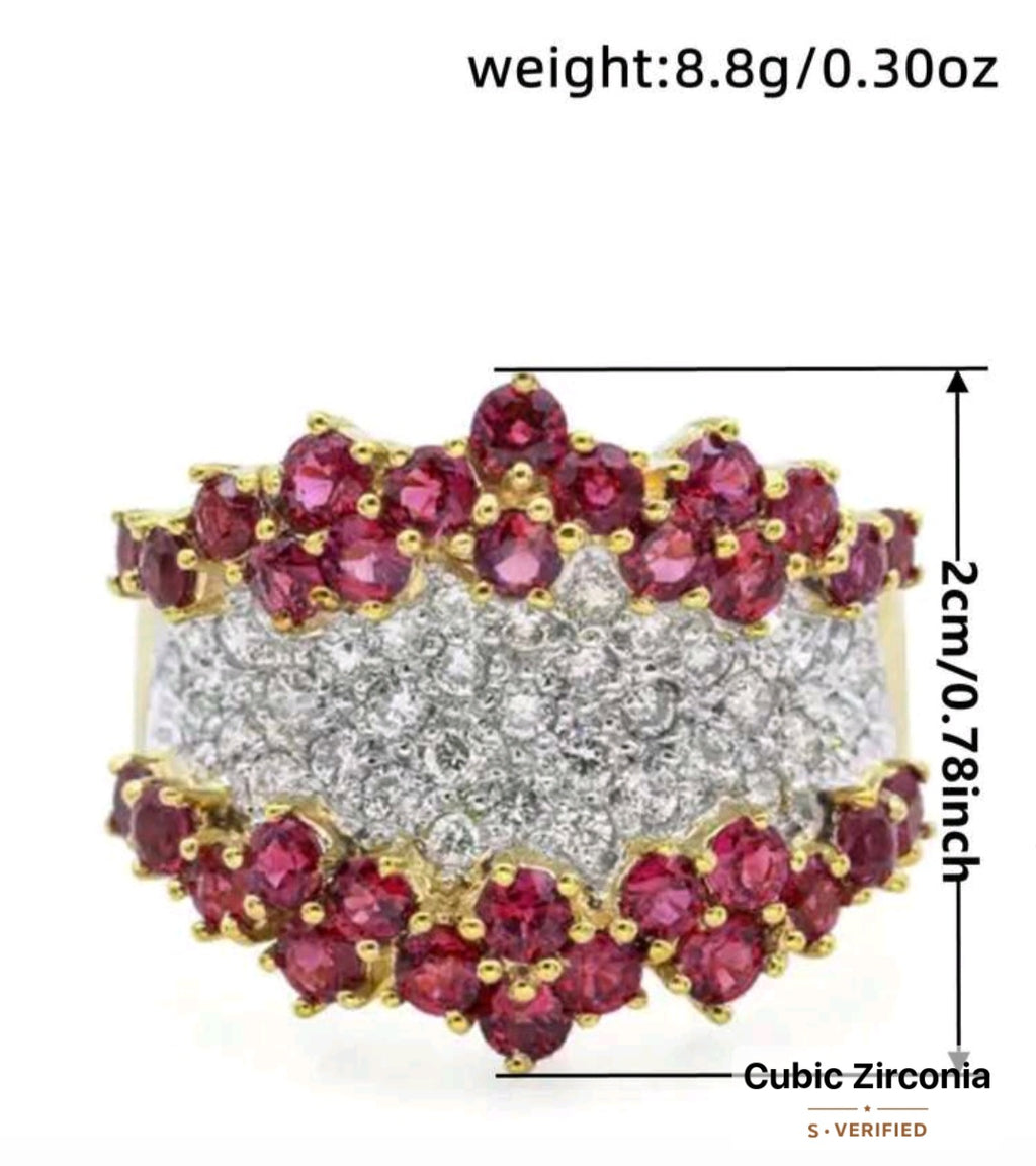 Ring Pink cubic Zirconia Stainless Steel