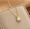 Necklace for Women Trendy , Gold Plated Shining white Rhinestone