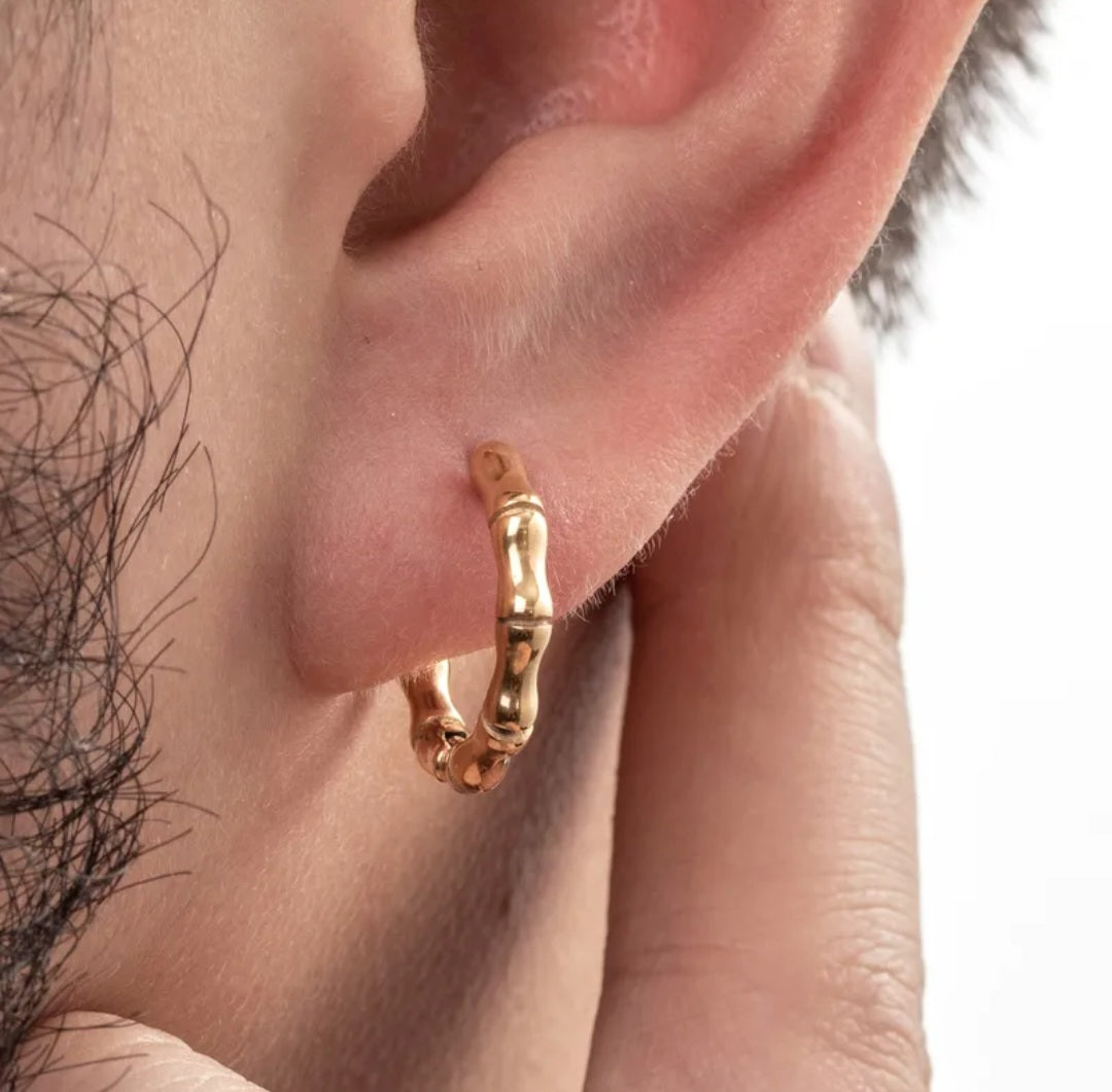 Unisex Bamboo Hoop Earrings