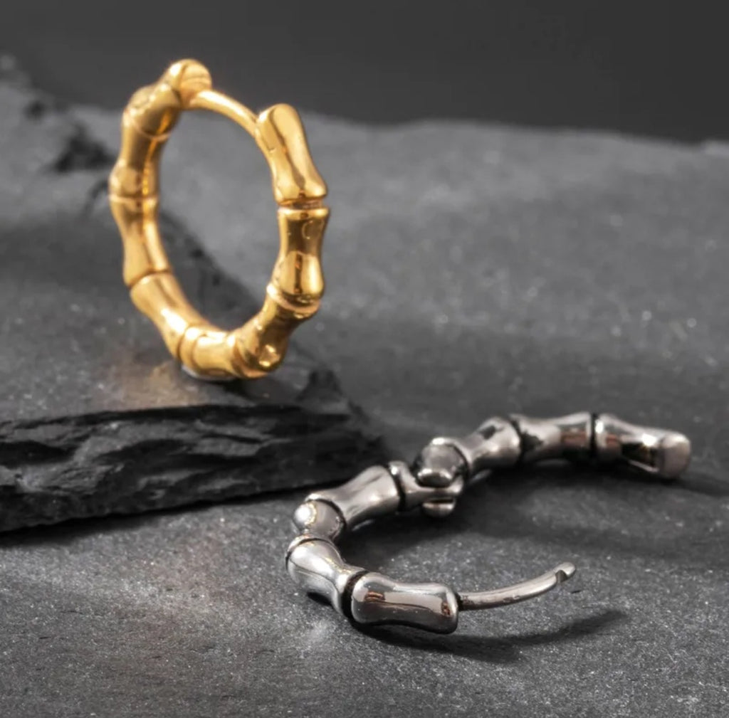 Unisex Bamboo Hoop Earrings