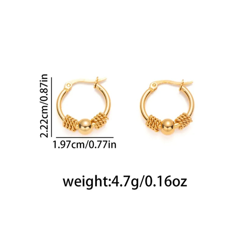 Round Bead Punk Earrings