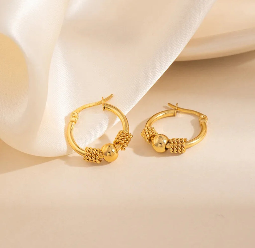 Round Bead Punk Earrings
