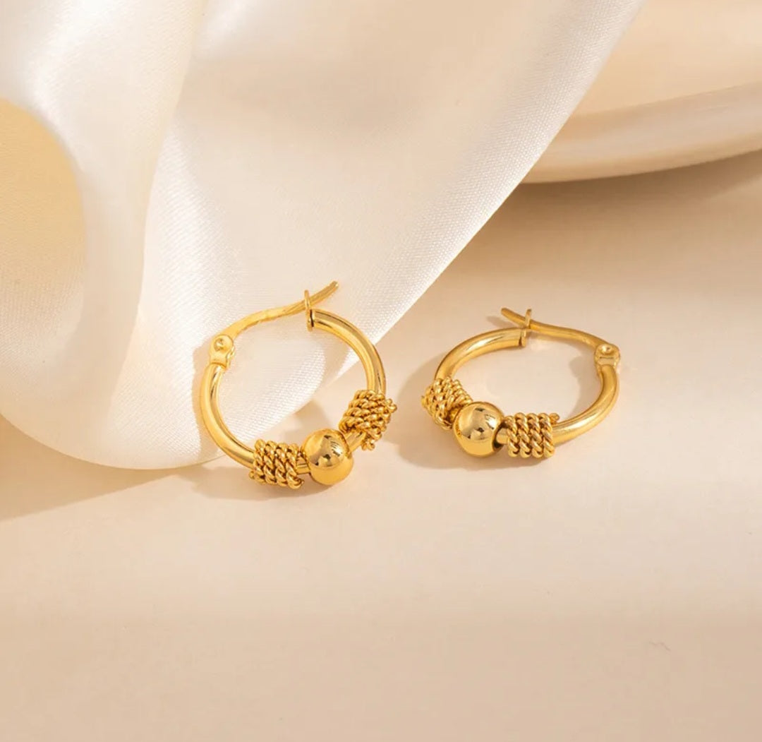 Round Bead Punk Earrings