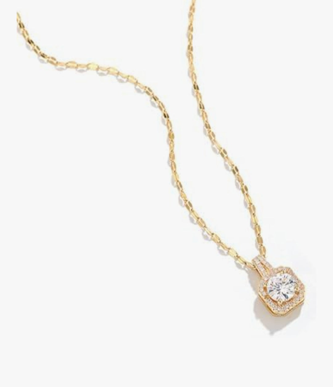 Necklace for Women Trendy , Gold Plated Shining white Rhinestone