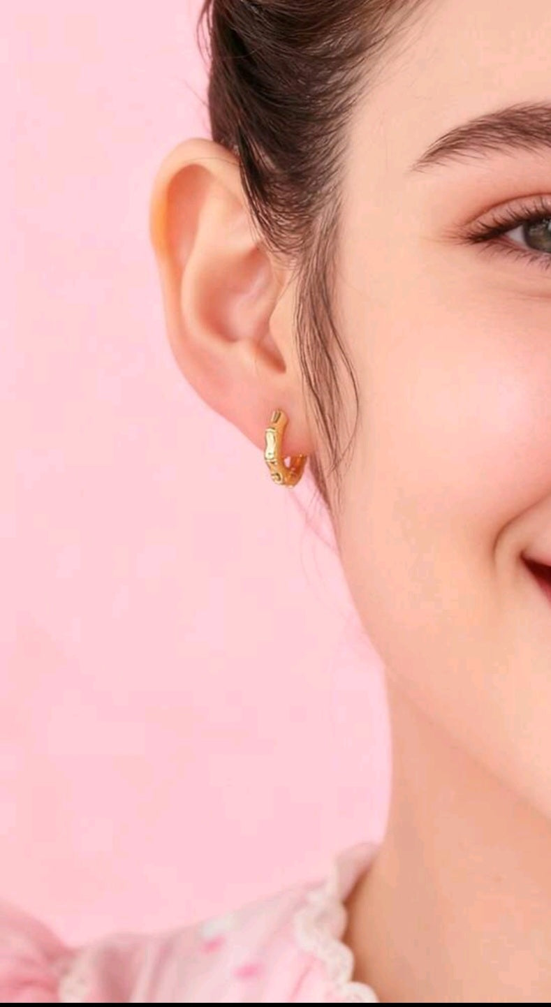 Unisex Bamboo Hoop Earrings