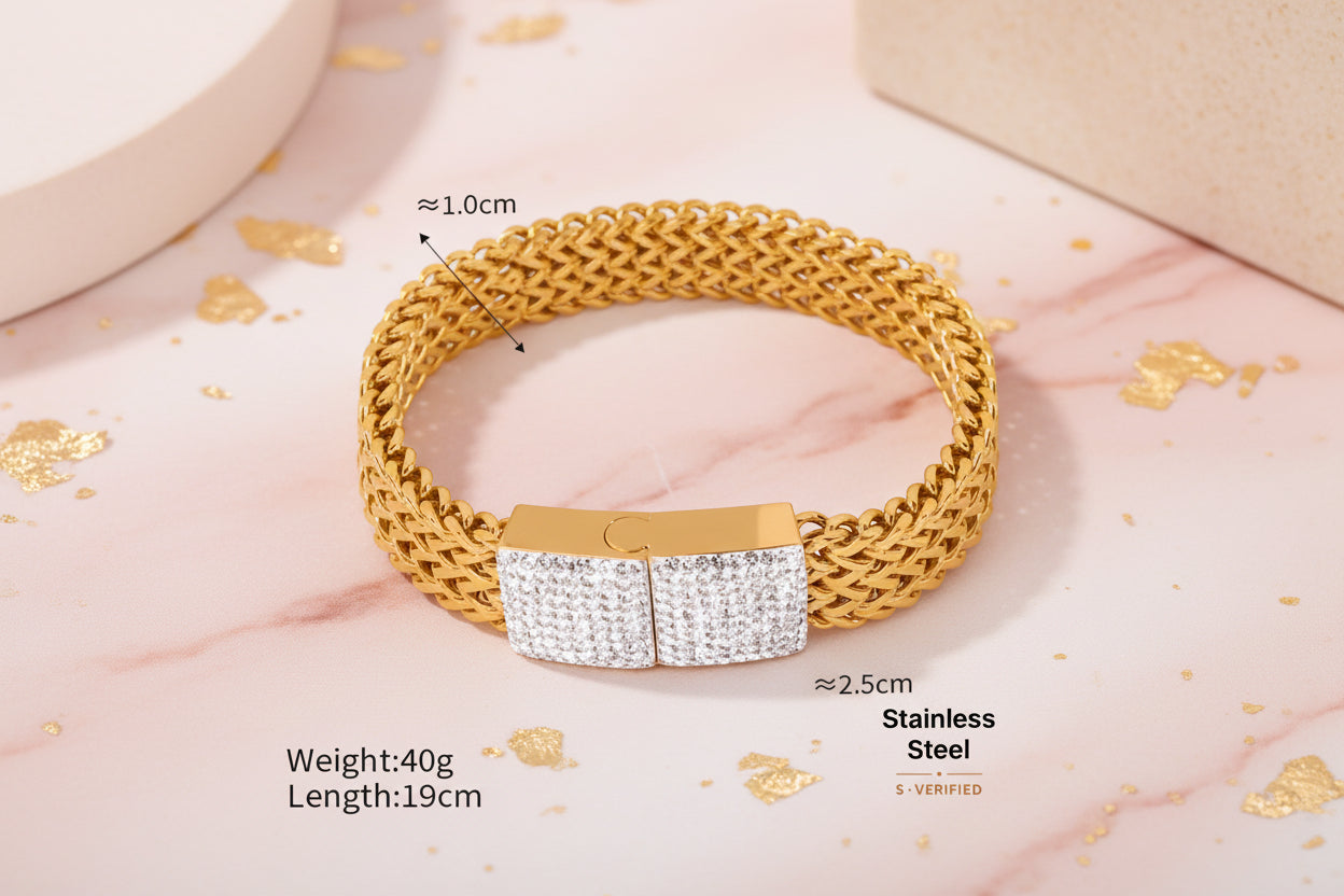 Watch Style with stones Bracelet