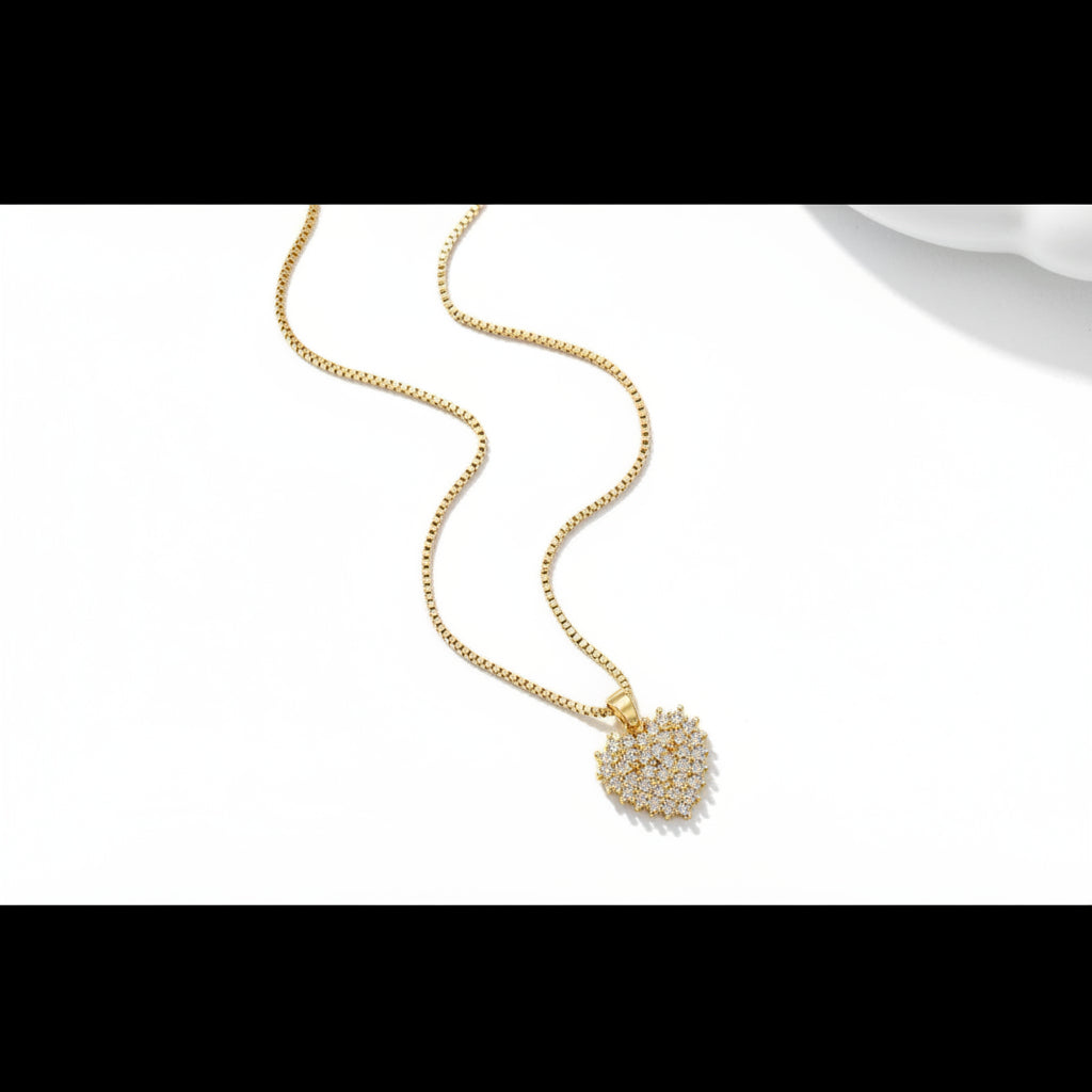 Heart Multi Rhinestones Necklace