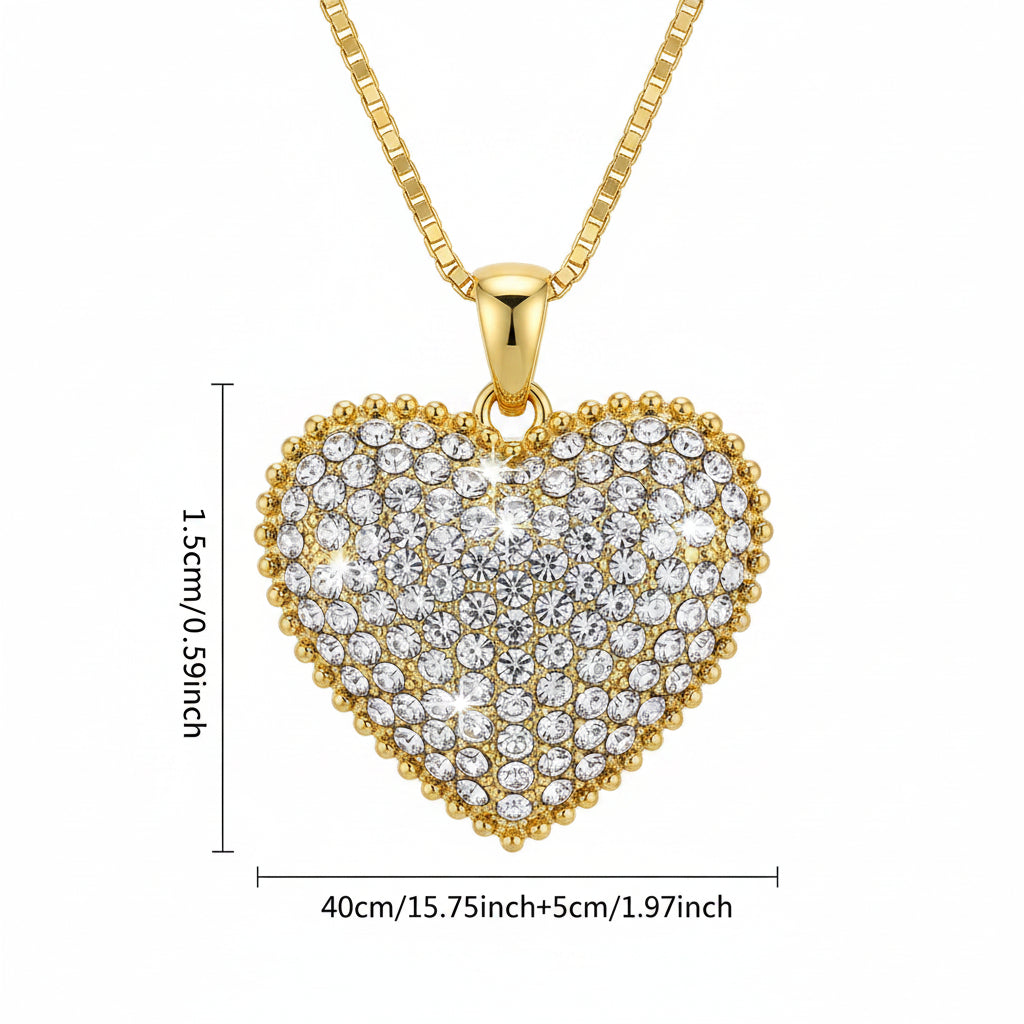 Heart Multi Rhinestones Necklace