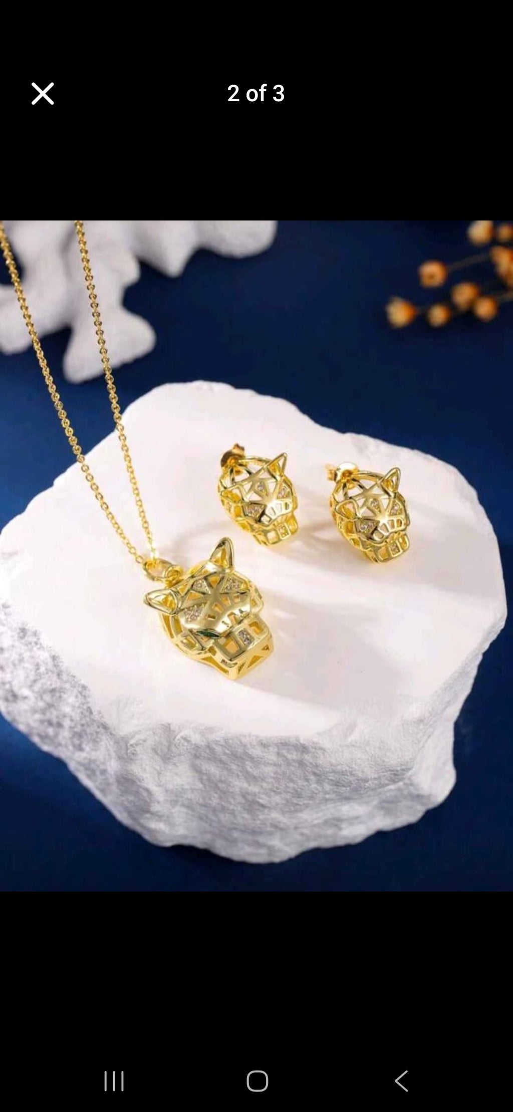 Green eye leopard head Bronzé micro Set