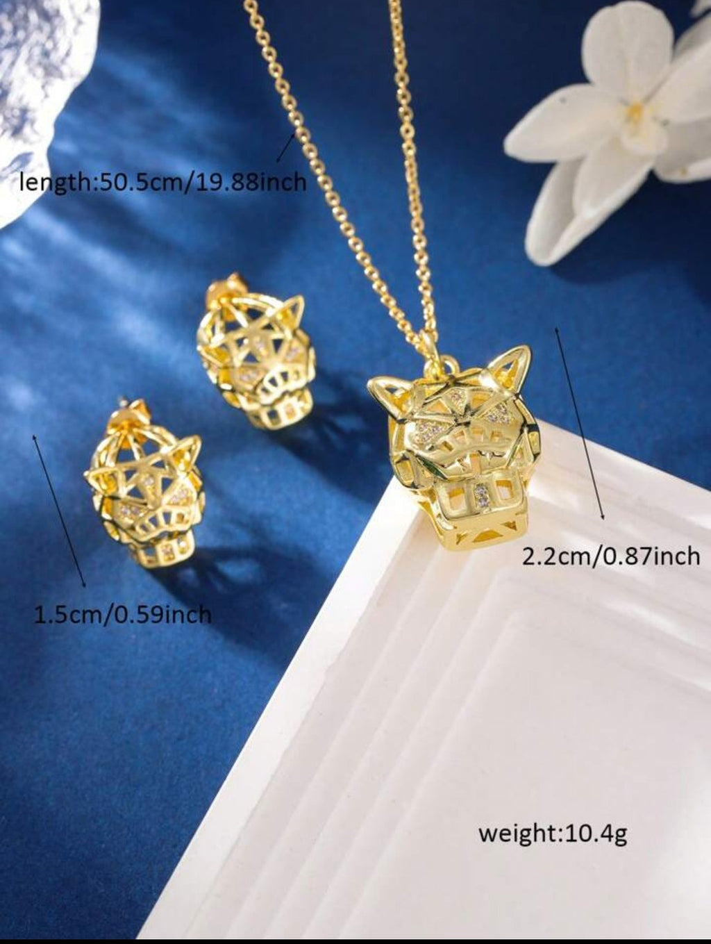Green eye leopard head Bronzé micro Set