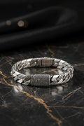 12MM Real Solid 925 Sterling Silver Miami Cuban Link Chain Men Bracelet Retro 20 cm /7.8 in