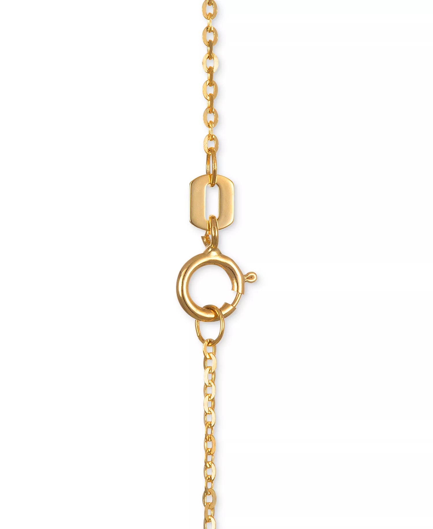 Dainty clovers adorn this lucky link necklace. Crafted of 14k gold. Approximate length: 18 inches.