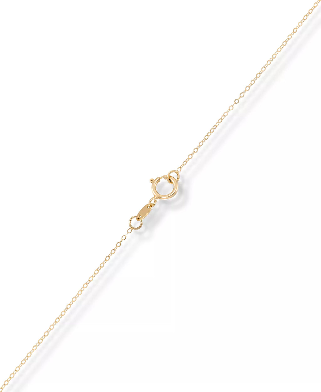 Sunbeam & Polished Reversible Bead Frame Clover 18" Pendant Necklace in 10k Gold