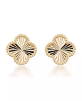 Textured Clover Stud Earrings in 10k Yellow Gold