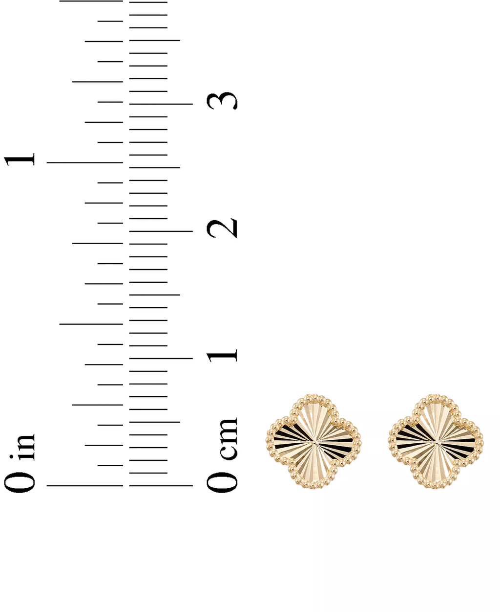 Textured Clover Stud Earrings in 10k Yellow Gold
