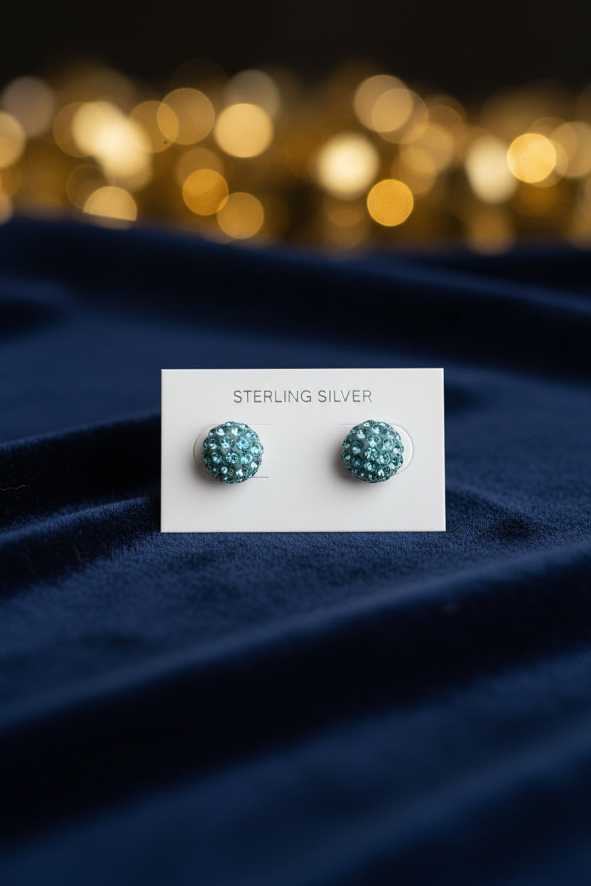 Disco Ball Stud Earrings s925
