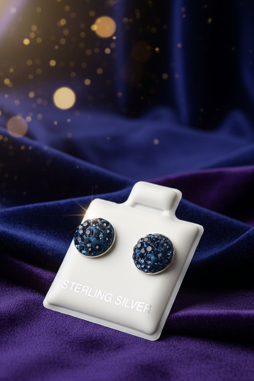Disco Ball Stud Earrings s925