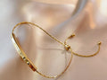 18K Gold Plated Stainless Steel "Love Dream" Adjustable Slider Bracelet