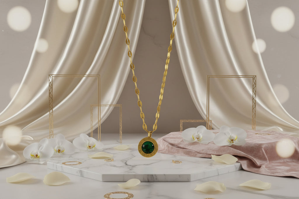 Emerald Crystal ROMAN Necklace