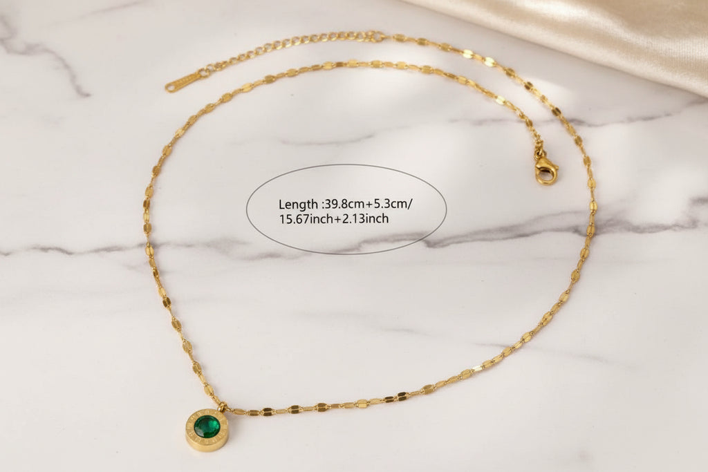 Emerald Crystal ROMAN Necklace