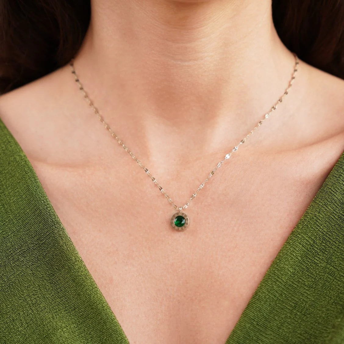 Emerald Crystal ROMAN Necklace