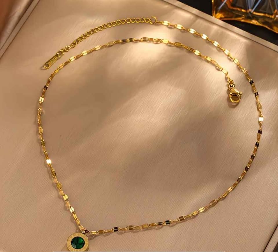 Emerald Crystal ROMAN Necklace
