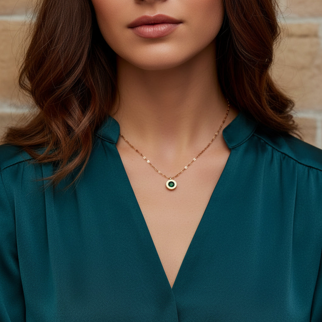 Emerald Crystal ROMAN Necklace