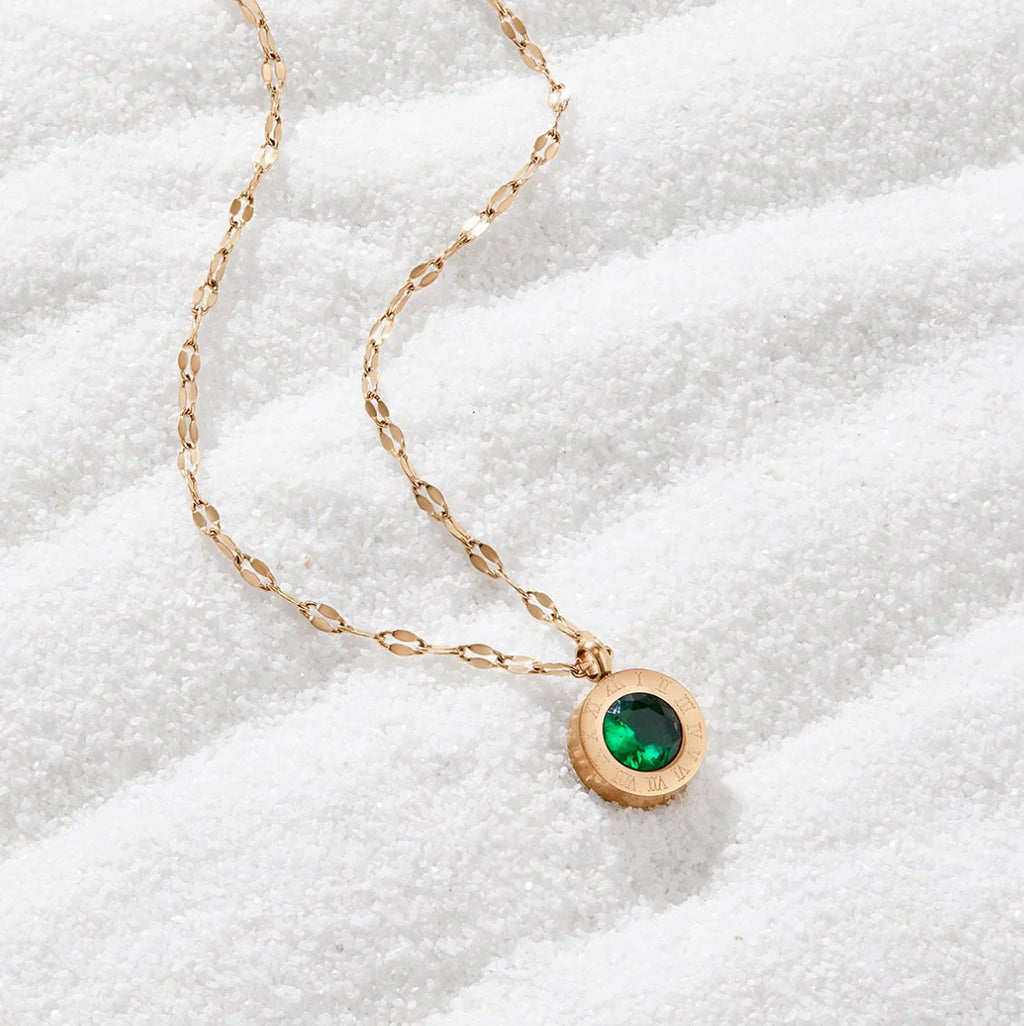 Emerald Crystal ROMAN Necklace