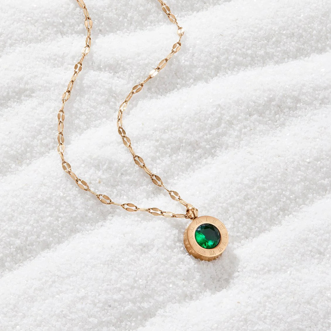 Emerald Crystal ROMAN Necklace