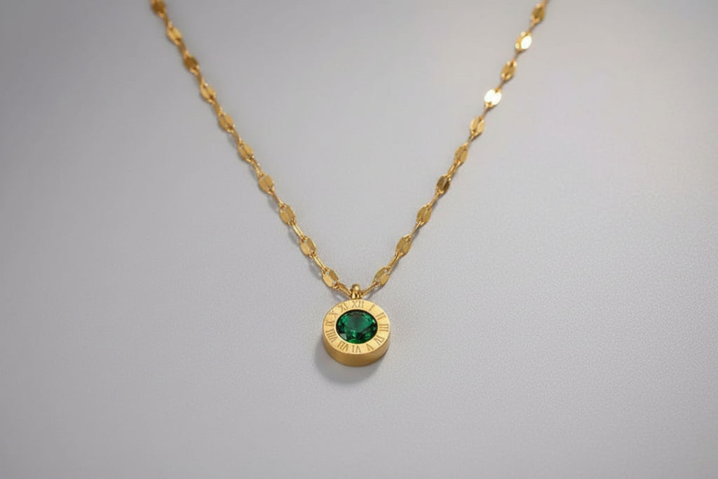 Emerald Crystal ROMAN Necklace