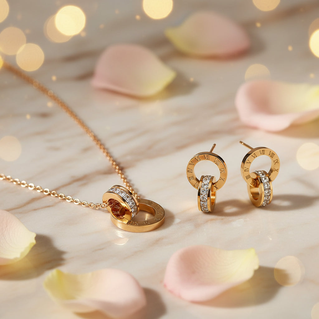 Roman Numeral Jewelry Set