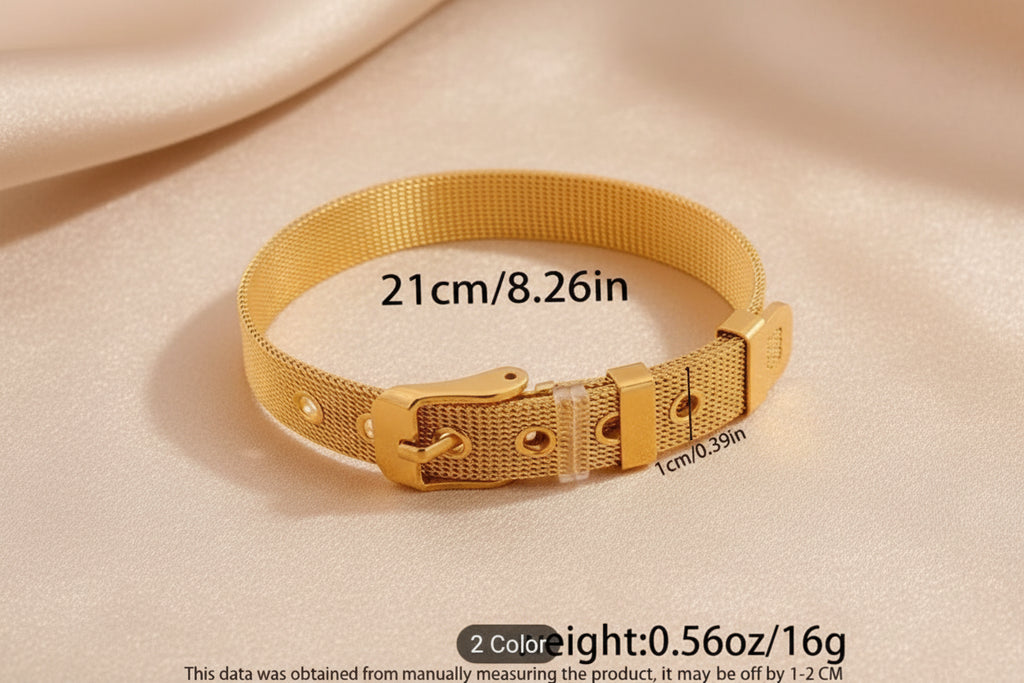 Elegant Watch Style Stainless Steel Bracelet – Women